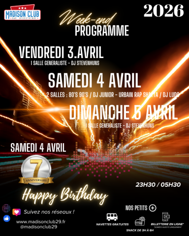 Ce week-end au Madison