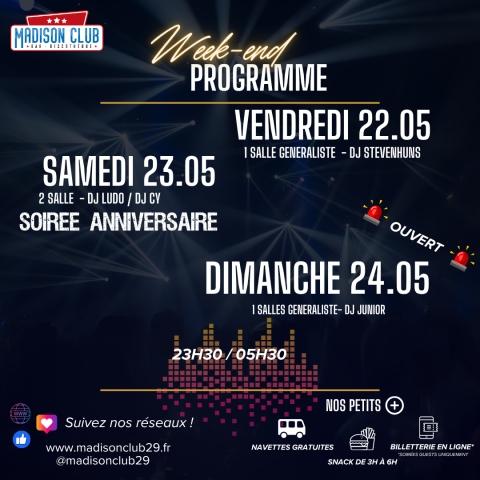 Ce week-end au Madison